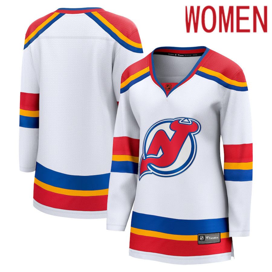 Women New Jersey Devils Fanatics Branded White Special Edition Breakaway Blank NHL Jersey